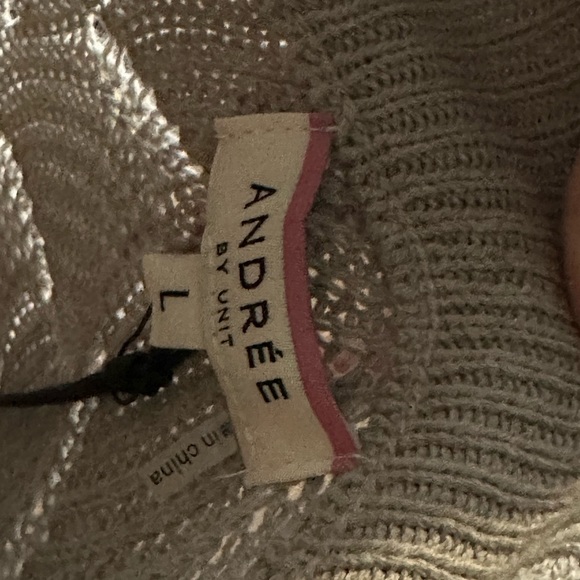 Off the shoulder, grey sweater. - Picture 2 of 2